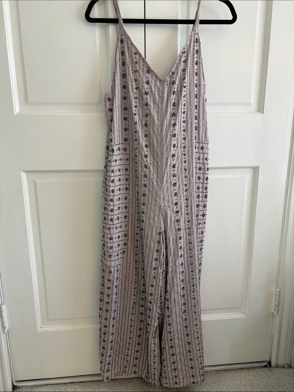 NWOT Free People Grace Embelllished Jumpsuit XS Purple Beaded